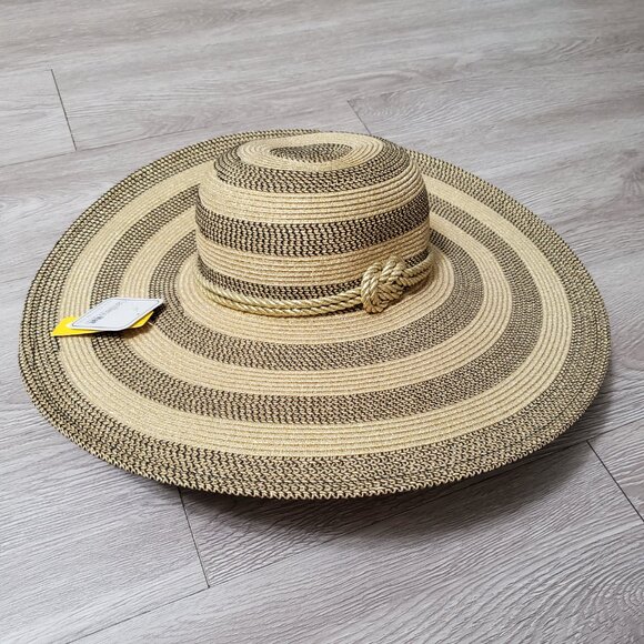 San Diego Hat Company Accessories - NWT San Diego Hat Co large wide brim gold metallic beach hat summer pool UPF 50+